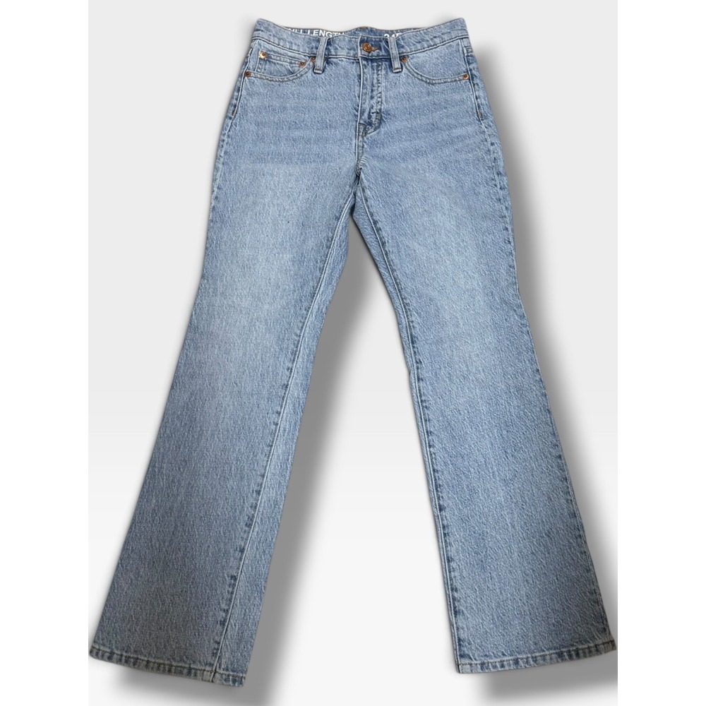 J Crew NWT 24P Full Length Demi Boot Jeans Light Wash High Rise Petite Flare - Picture 3 of 8